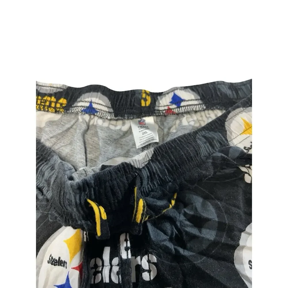 Pittsburgh Steelers Men’s 2XL Black NFL Logo Lounge Pajama Shorts
